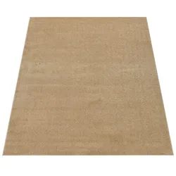 KADIMA DESIGN Waschbarer Teppich waschmaschinenwaschbar Unifarben Küche, Flur schmutzabweisend Gold Rechteckig 120x170 | 100% Polypropylen | Florhöhe: 8 mm