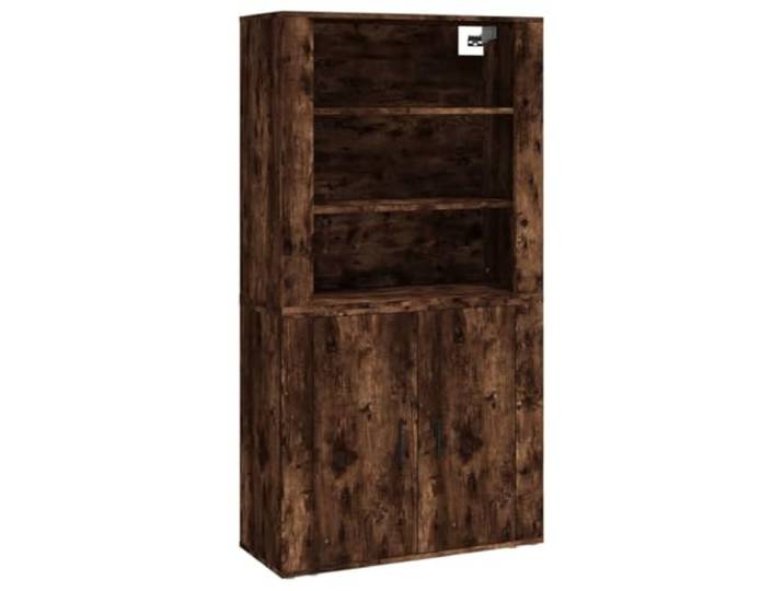 KGFHERENB Highboard Räuchereiche 80x33x150cm Holzwerkstoff Schrank 2-tlg Flexibler Beistellschrank für Wohnzimmer und Schlafzimmer mit Wandmontage-Option zur optimalen Nutzung der Vertikalen.