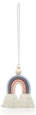 Snug & Styled Boho Car Aromatherapy Diffuser Rainbow Wood Bead Hanging Ornament gray