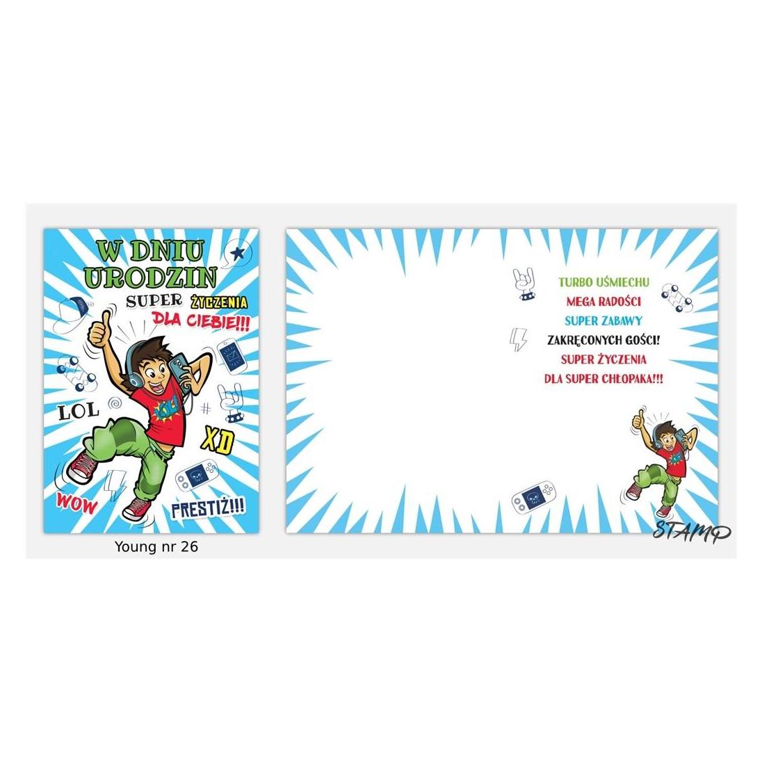 Stamp Junge B6 Karte + Umschlag Muster Nr. 026 Geburtstag (41382172)