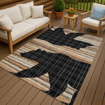 Addison Rugs Machine Washable Indoor/ Outdoor Aurora Bear Chantille Rug