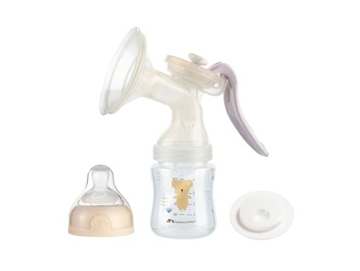 Bebeconfort Handmatige Borstkolf, Silicone Borstkolf, Handmatige Borstkolfset inclusief 150 ml babyfles, Zand