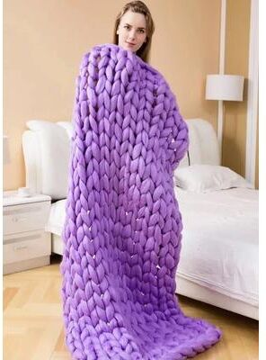 Uplift Picks Chunky Knit Weighted Blanket Soft Breathable Queen Size Throw 13 80x100 Cm
