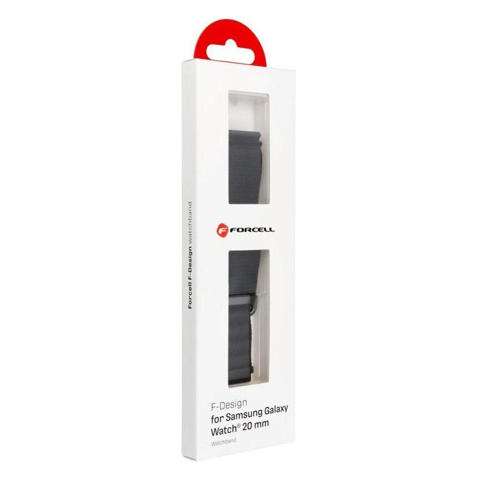 Forcell Strap F-DESIGN FS05 strap for SAMSUNG Watch 20 mm black (20 mm, polyester fiber) (5903396223105)