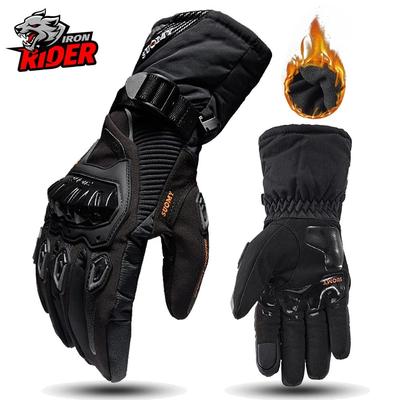 Motorcycle Windproof Waterproof Riding Gloves With Touchscreen Functionality black Red l