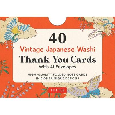 40 Thank You Cards in Vintage Japanese Washi Designs