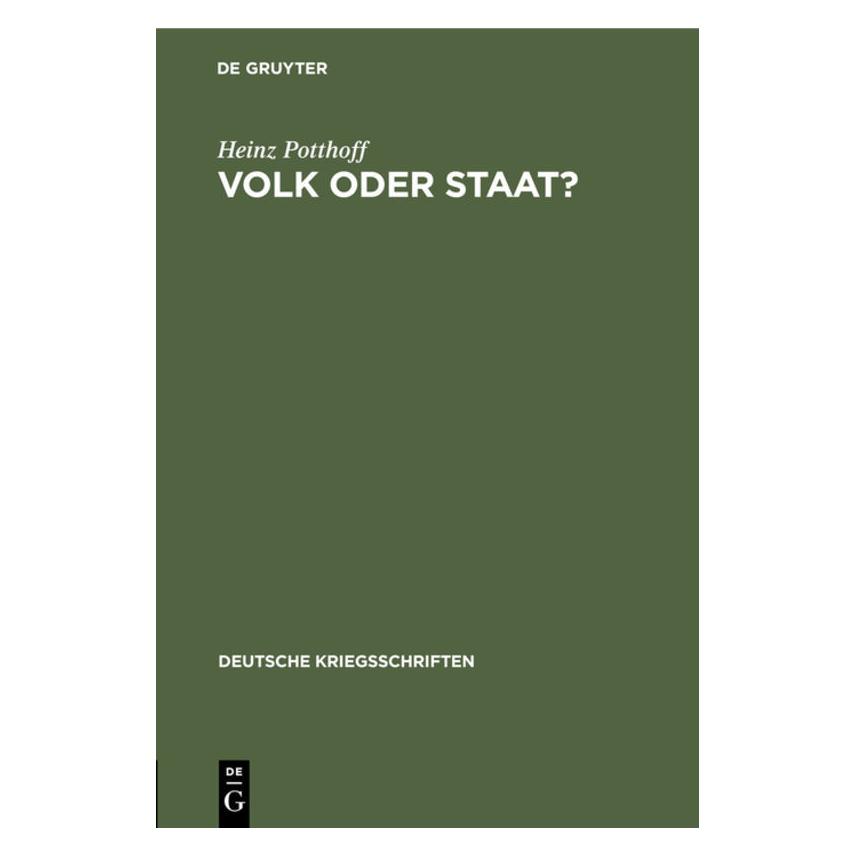 De Gruyter Volk oder Staat? (Deutsch, Hardcover, Heinz Potthoff) (35120909)