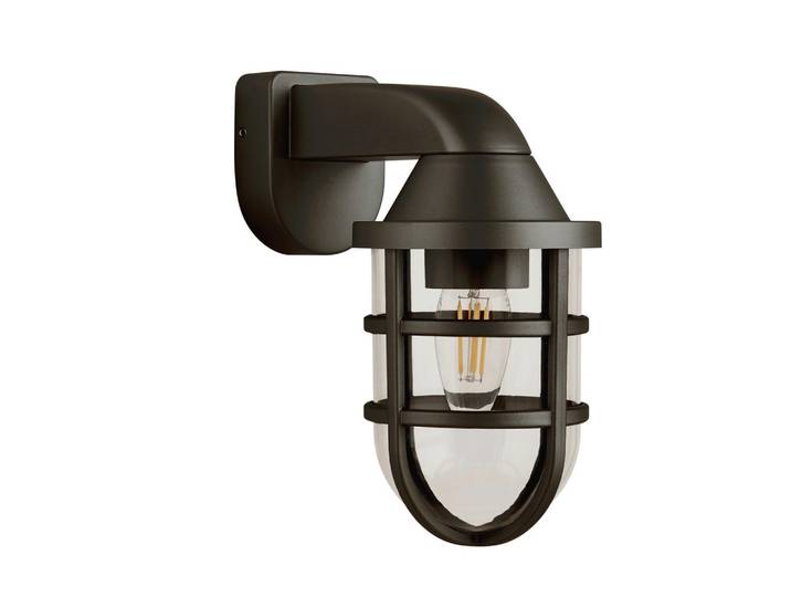 Aussenwandleuchte Seaside, Schwarz, Metall, Kunststoff, 21 cm, Europäischer Sicherheitsstandard, Lampen & Leuchten, Außenbeleuchtung, Außenleuchten