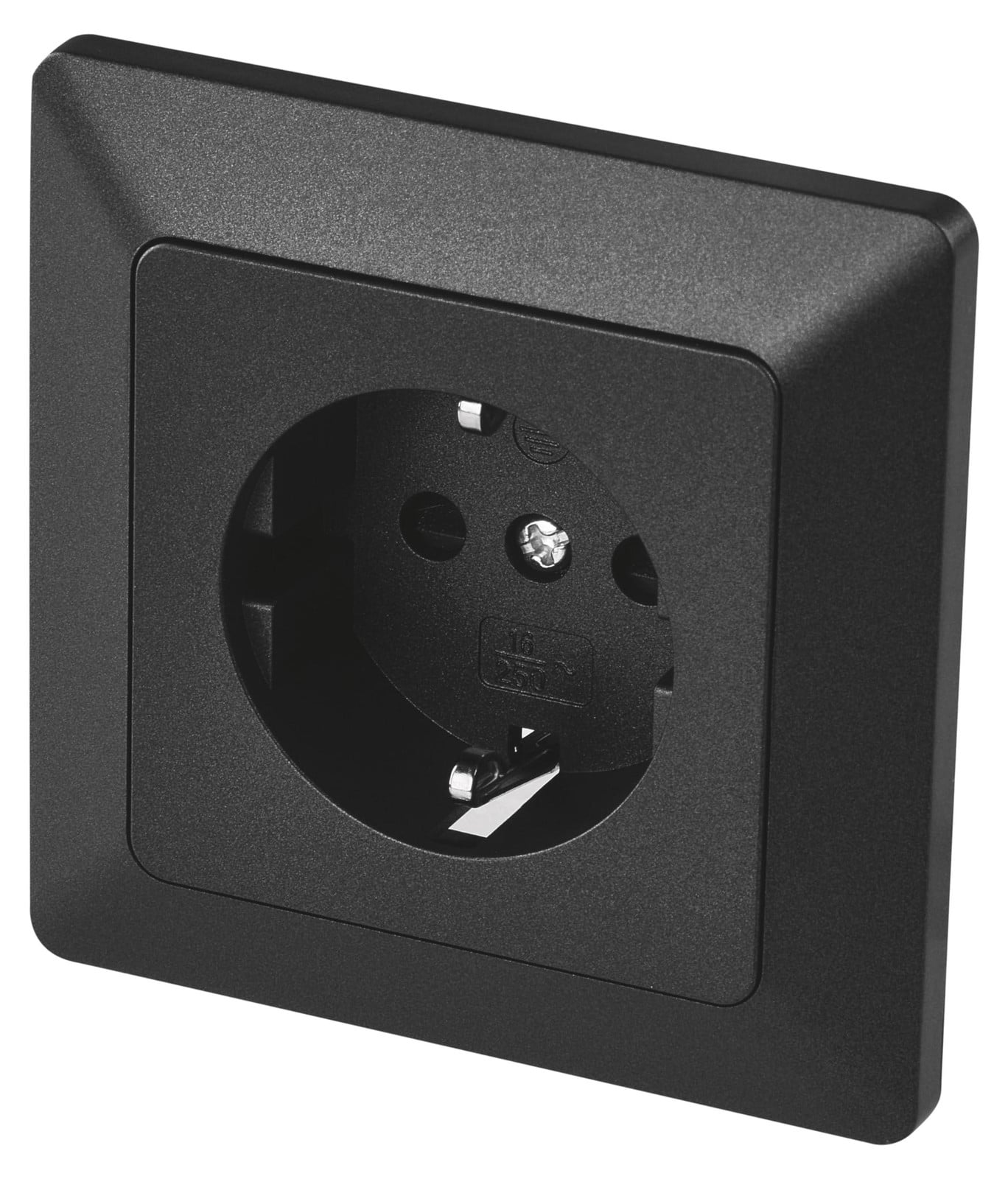 Emos Schuko-stopcontact antraciet met verhoogde aanraakbeveiliging voor inbouwmontage 250 V 16 A