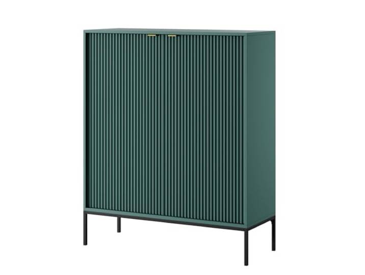 Kommode NANAIMO K104 H2 Grün 104x125x39 cm Kommode NANAIMO K104 - Grün - Goldene Griffe - Breite 104 cm, Höhe 125 cm, Tiefe 39 cm