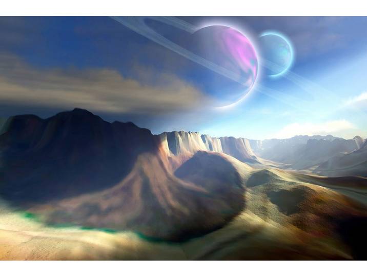 Fototapete PAPERMOON Futuristische Landschaft , bunt, B:2m L:1,49m, Vlies, Tapeten, Fototapete