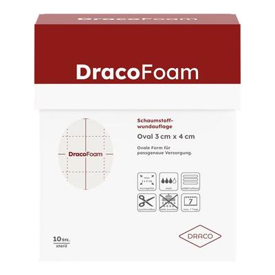 Dracofoam Schaumstoff Wundauflage oval 3x4cm 10 St Verband