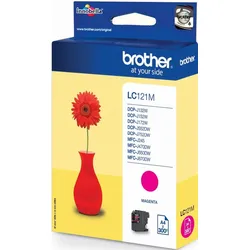 Tintenpatrone Brother LC-121M magenta (ca. 300 Seiten) Packung mit 5 Stück