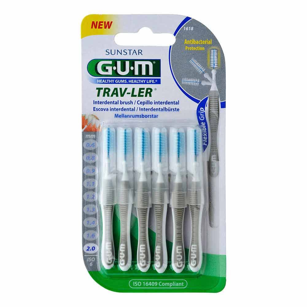 Sunstar Deutschland GmbH GUM TRAV-LER 2,0 mm grau (Kerze) 09714362