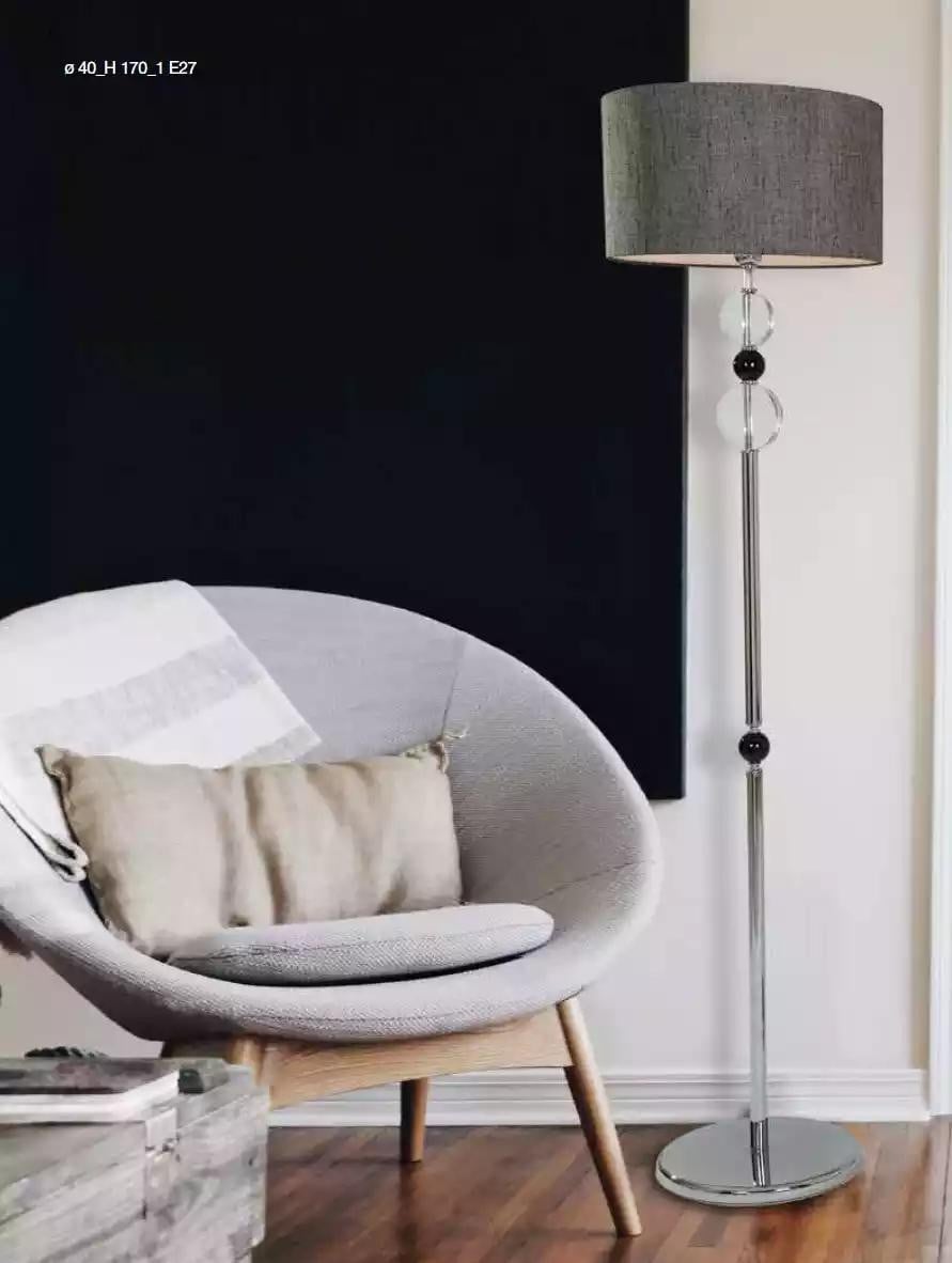 Moderne grijze vloerlamp voor lezen