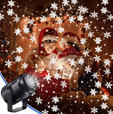 Inspire Picks LED USB Snowflake Projector Light Christmas New Year Holiday Projection Lamp snowflake