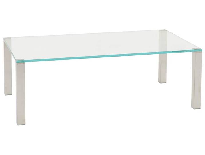 Salontisch Queen, Floatglas Klar, Edelstahl, b 120 cm t 70 cm h 40 cm