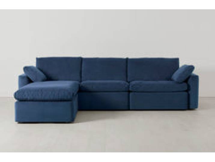 Model 13 4-Sitzer-Sofa mit Chaiselongue links, Blaugrün