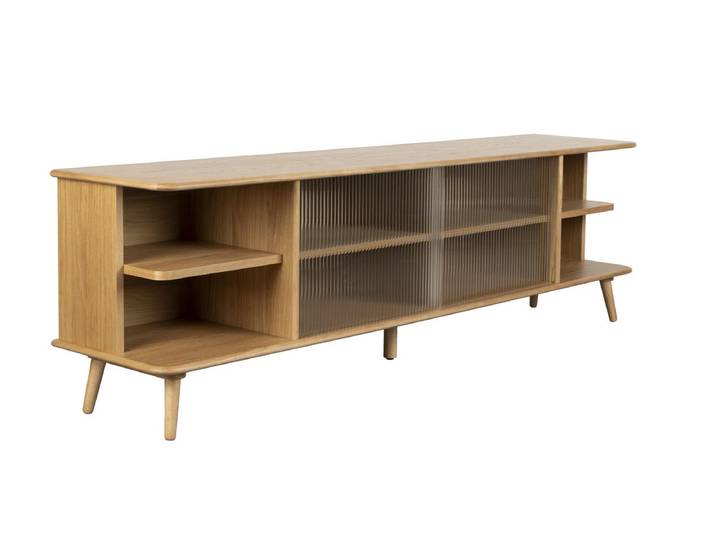 Sideboard Anton - aus Eichenfurnier in Natur und Braun - Braun - 100 cm - Luxusbetten24