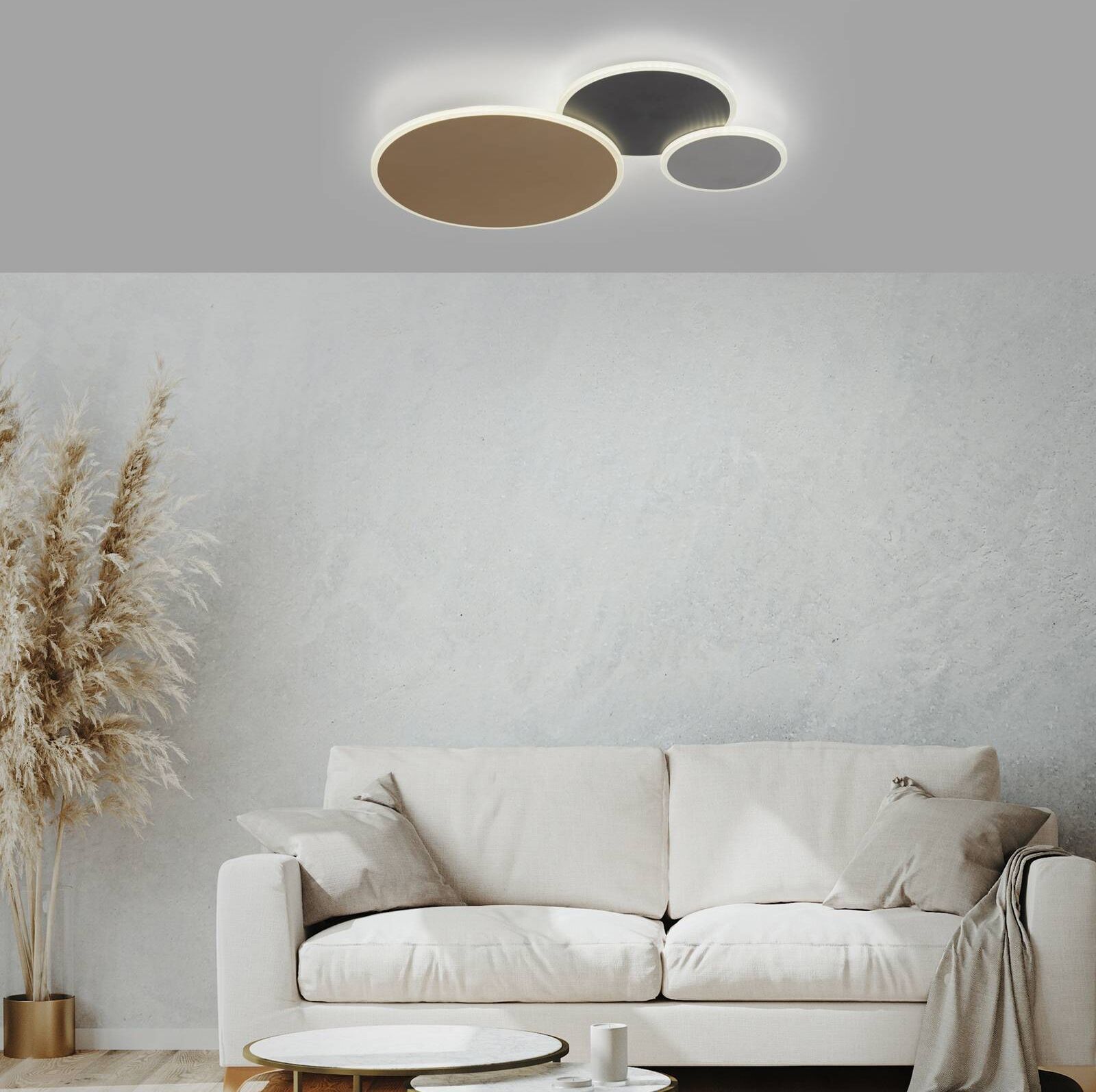 Q-Smart-Home Smart Ceiling Light Q-Piato, dimmable, Multicolour, Living / Dining Room, metal, Modern