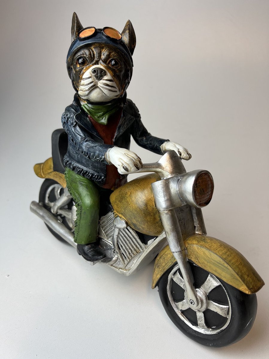 Retroo.nl Hond op motor tabletop decoratie voor volwassenen