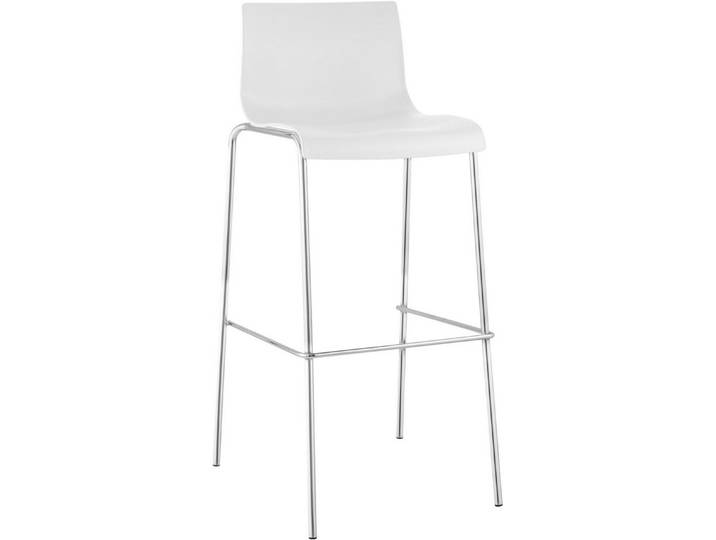 furnicato Barhocker Hover 100x43x48 cm weiß (1 St), Stapelbarer Tresenhocker mit Rückenlehne für Küche und Gastronomie