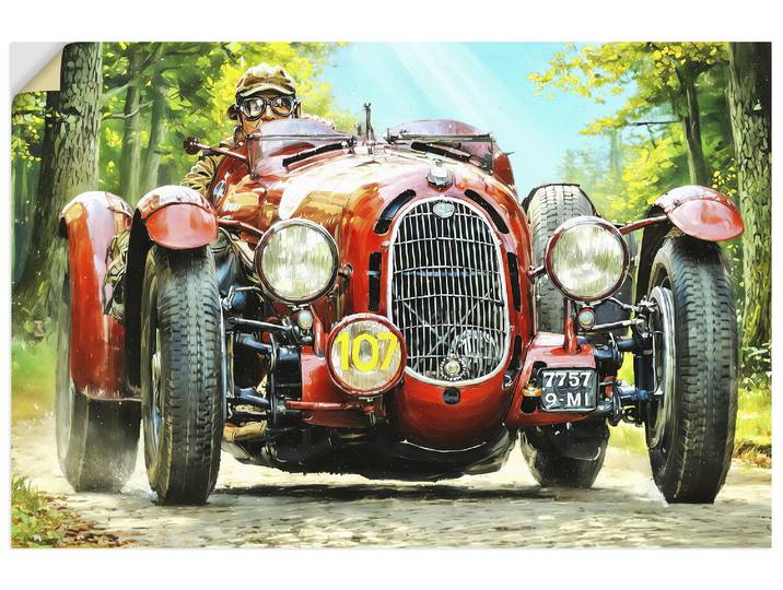Wandbild ARTLAND Alfa Romeo 8C 2300 Monza , rot (farbe bild(er): farbig), B:30cm H:20cm, Bilder, Wandbild, als Alubild, Leinwandbild, Poster, Wandaufkleber in verschied. Grössen