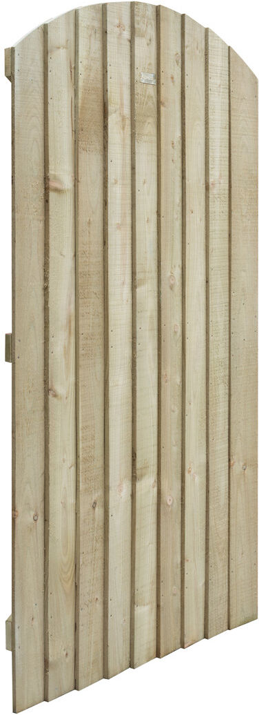 Rowlinson Featheredge Arch Top Wooden Gate Natural 90cm W X 180cm H X 4.5cm D