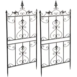 CLP 2er Set Rankgitter Metall Myrte, Rankhilfe für Rosen und Clematis im Landhausstil, Kletterhilfe für Hochbeet, Garten, Balkon oder Terrasse