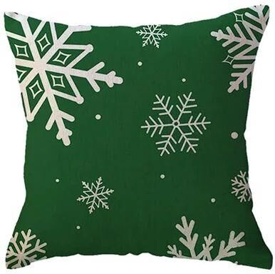 Uplift Treasures Green Christmas Snowflake Decorative Pillow Cover b 15.75 15.75 In