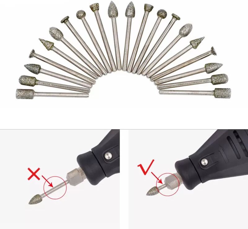 INF 20-teiliges Diamantschleifkopf-Set zum Steinschnitzen (70 g)