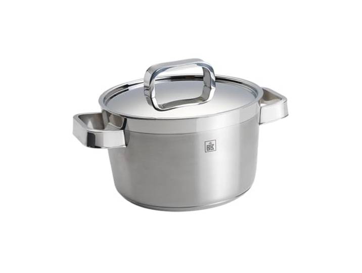 BK Conical Profi 18/10 Edelstahl Ø24 cm Suppentopf, mit Edelstahldeckel, Induktionsgeeignet, Backofenfest bis 230 °C, Spülmaschinenfest, Silber
