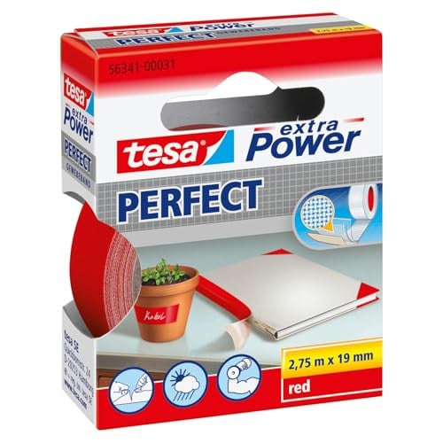 tesa extra Power Perfect Weefseltape - Rood - 19 mm x 2,75 m