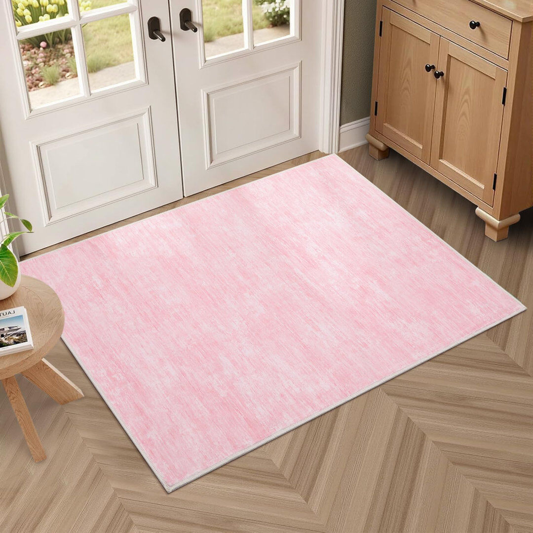 Brayden Studio Rectangle Abstract Area Rug Pink Rectangle 160 x 230 cm