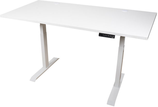 Bureau à réglage en hauteur électrique STIER TSR 180x80 cm, blanc/blanc (906010)