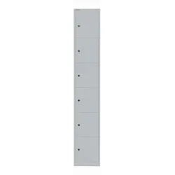 Schließfachschrank Office | 6 Fächer, Tiefe 305 mm - 355 silber