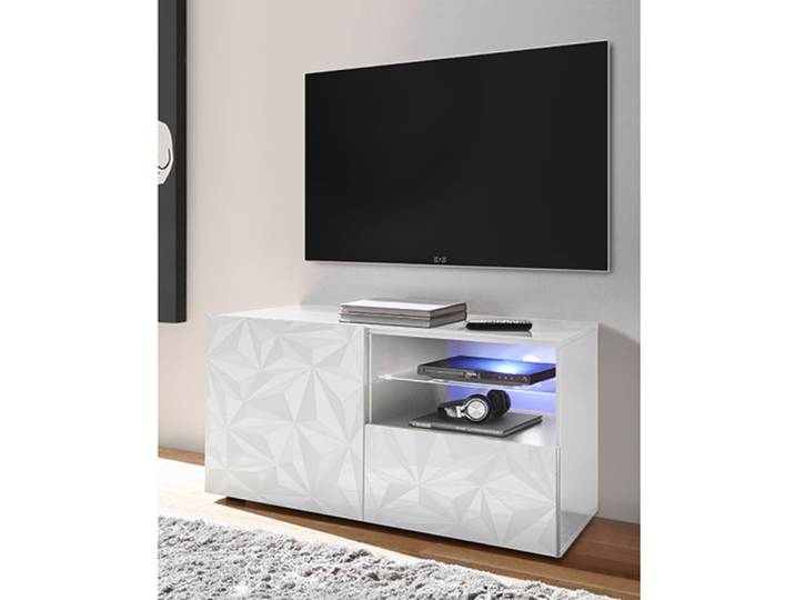 Meuble tv pm Prisme blanc brillant - Basika