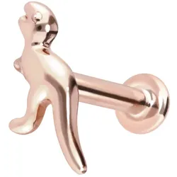14 Karat Gold Labret mit Push Fit DINOSAURIER