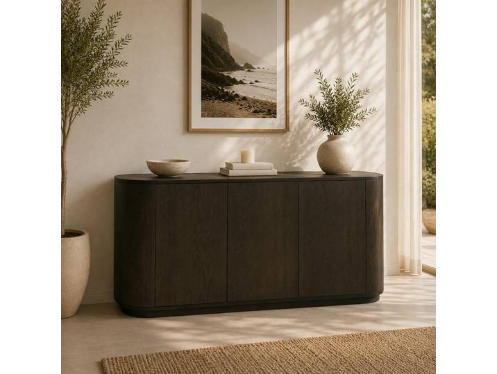Buffet Moderne 3 Portes En Chêne Brun Loren