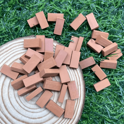 Inspire Curations 100PCS Mini Clay Bricks Set DIY Miniature Architecture & Dollhouse Building Kit 100pcs 1 16 No Holes