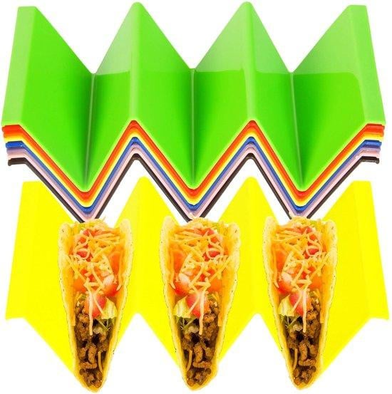 Multicolour regenboogvormige taco-houder van plastic voor volwassenen