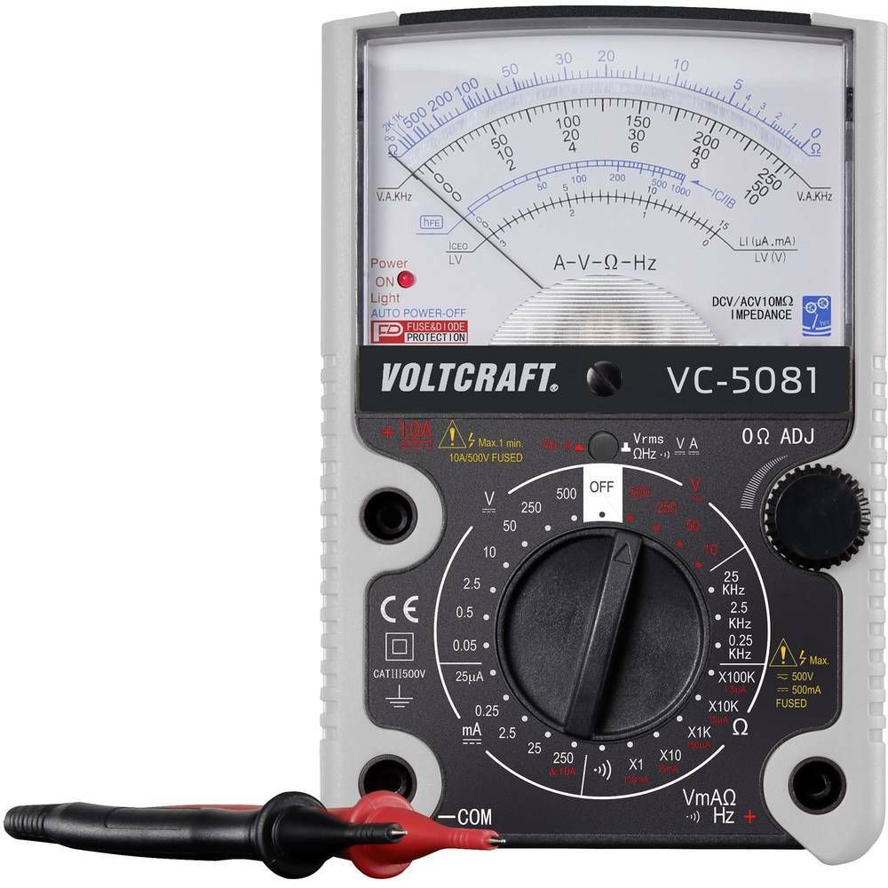 Voltcraft VC-5081 Handheld Multimeter, Analoog, CAT III, 500 V