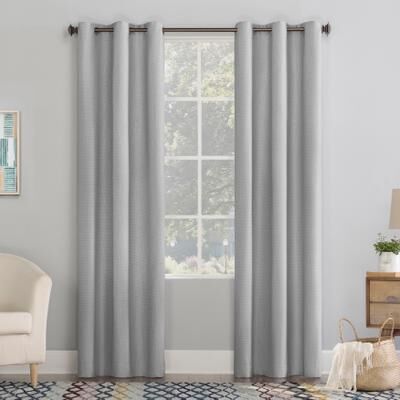 "Wide Width Sun Zero Blackout Lindstrom Printed Texture Grommet Panel by Sun Zero™ in Grey (Size 40"" W 63"" L)"