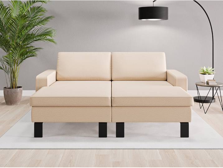 Loveseat Rio - Beige/Braun (Beige) - Softwolle