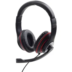 Gembird MHS-03-BKRD Kopfhörer & Headset Kabelgebunden Kopfband Gaming Schwarz, Rot