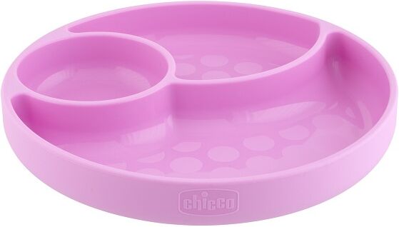 Chicco Piatto Silicone Ventosa Rosa