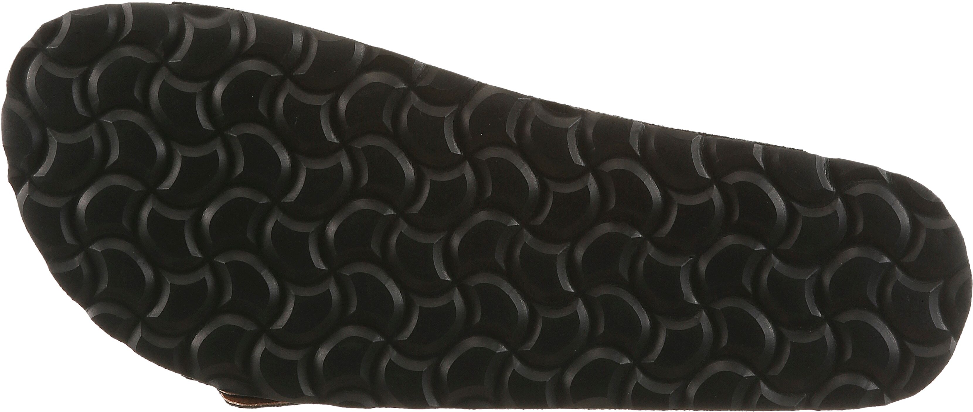 Pantolette VERBENAS "Randell Velour", Damen, Gr. 36, schwarz, Veloursleder, Schuhe Pantolette, Sommerschuh, Flat, Hausschuh mit Softfussbett schwarz 36