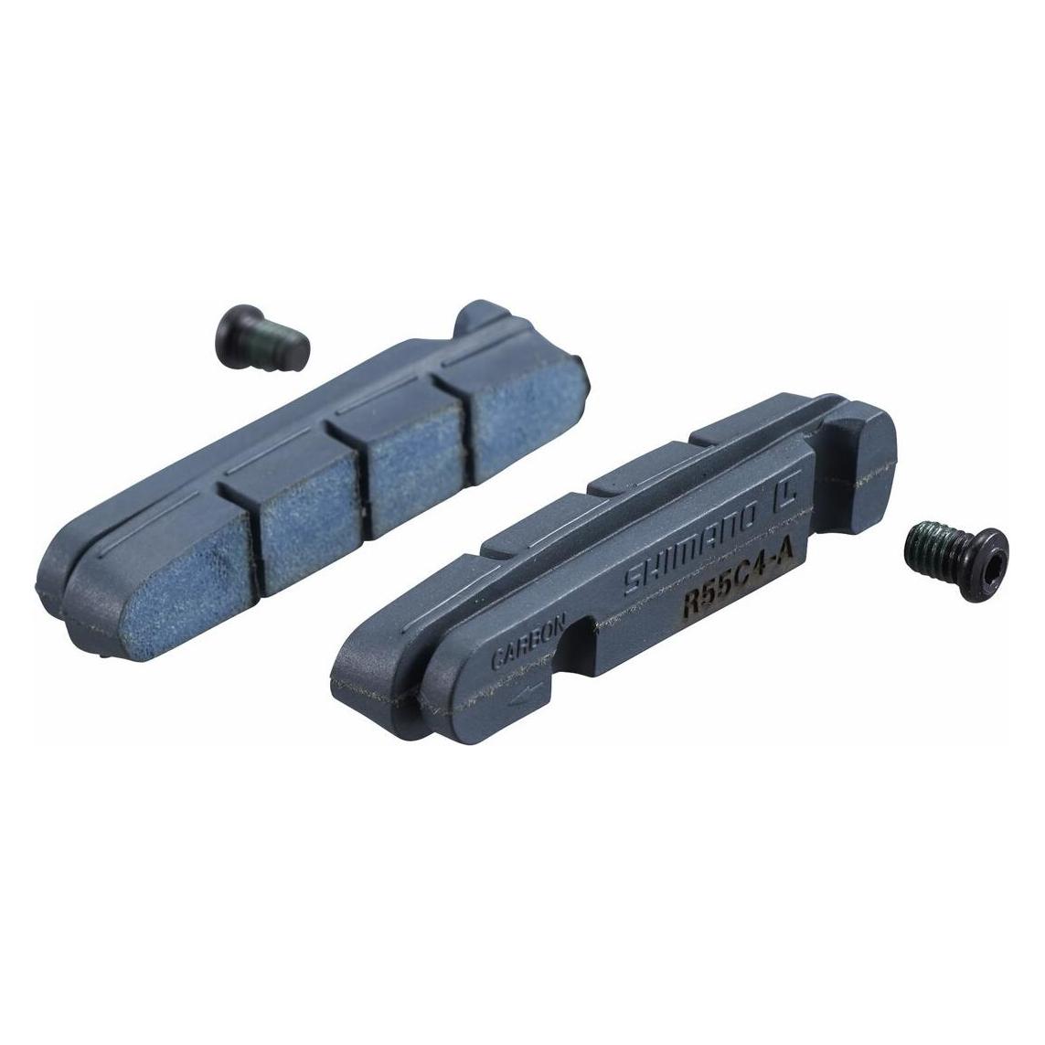 Shimano R55C4 Bremsbeläge für Cartridge Bremsschuh für Carbonfelge Belagmaterial 1 Paar (Shimano, Gummi) (Y8PP98060)
