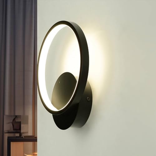 Licht-Erlebnisse Clara LED Wandlamp Zwart Aluminium Moderne Ringlamp