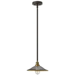 Hängeleuchte Deckenlampe Pendelleuchte Stahl Bronze D 25,4 cm 1 Flammig